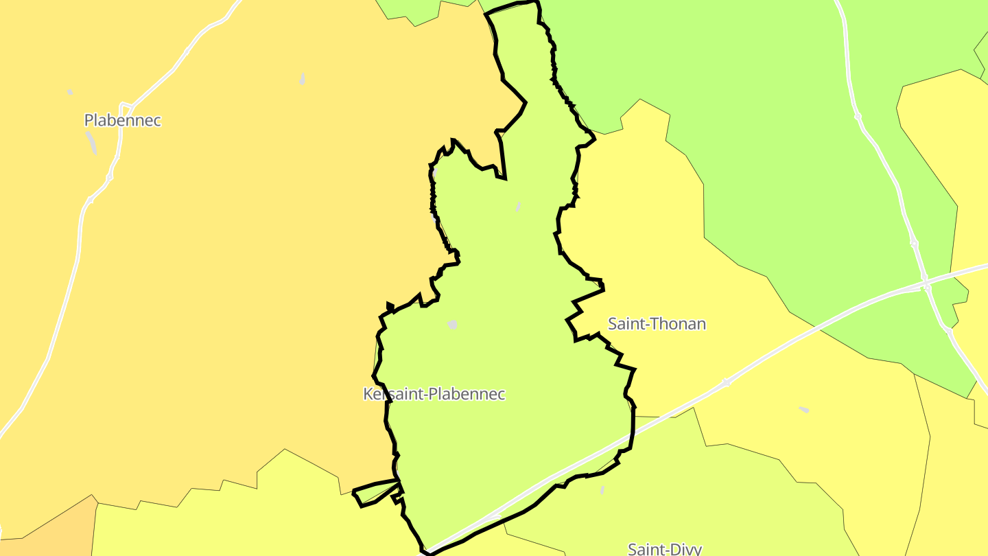 Carte des prix de l'immobilier Kersaint-Plabennec