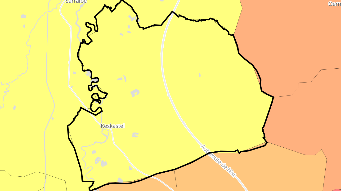 Carte des prix de l'immobilier Keskastel