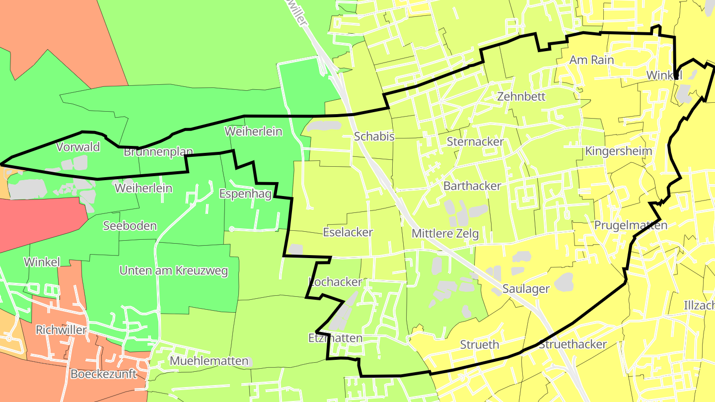 Carte des prix de l'immobilier Kingersheim