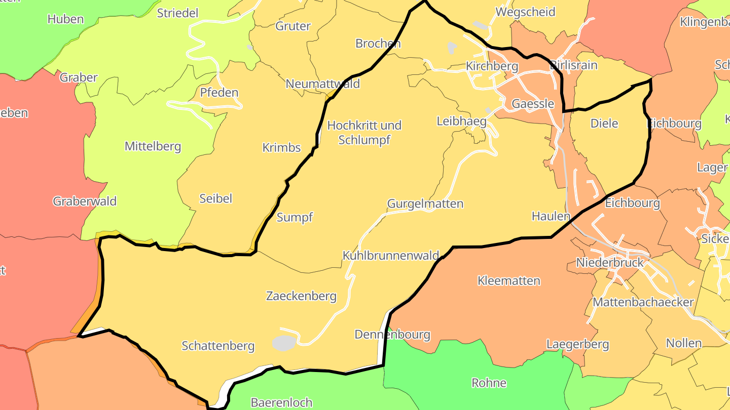Carte des prix de l'immobilier Kirchberg