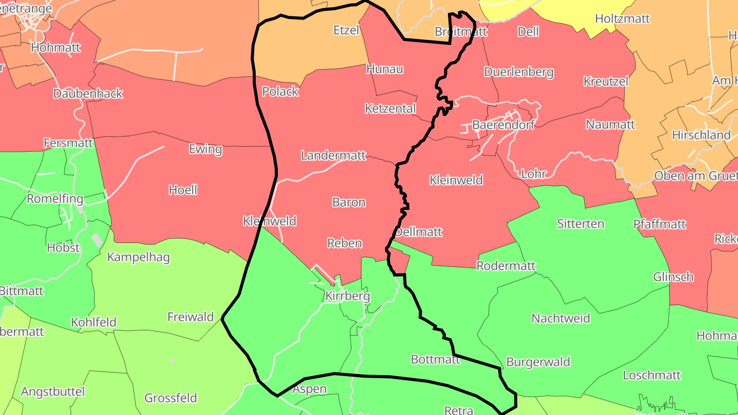 Carte des prix de l'immobilier Kirrberg