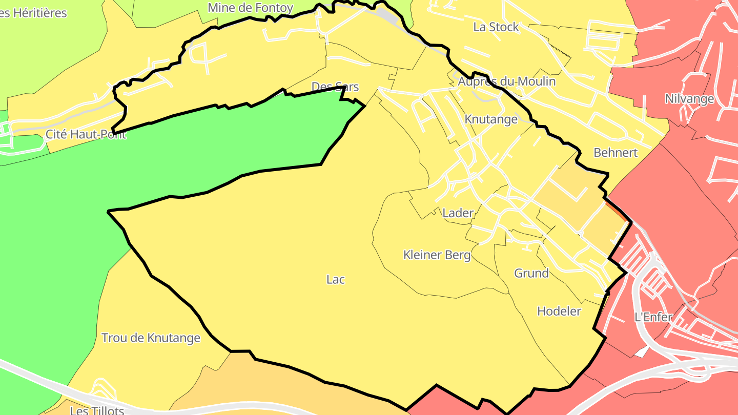 Carte des prix de l'immobilier Knutange