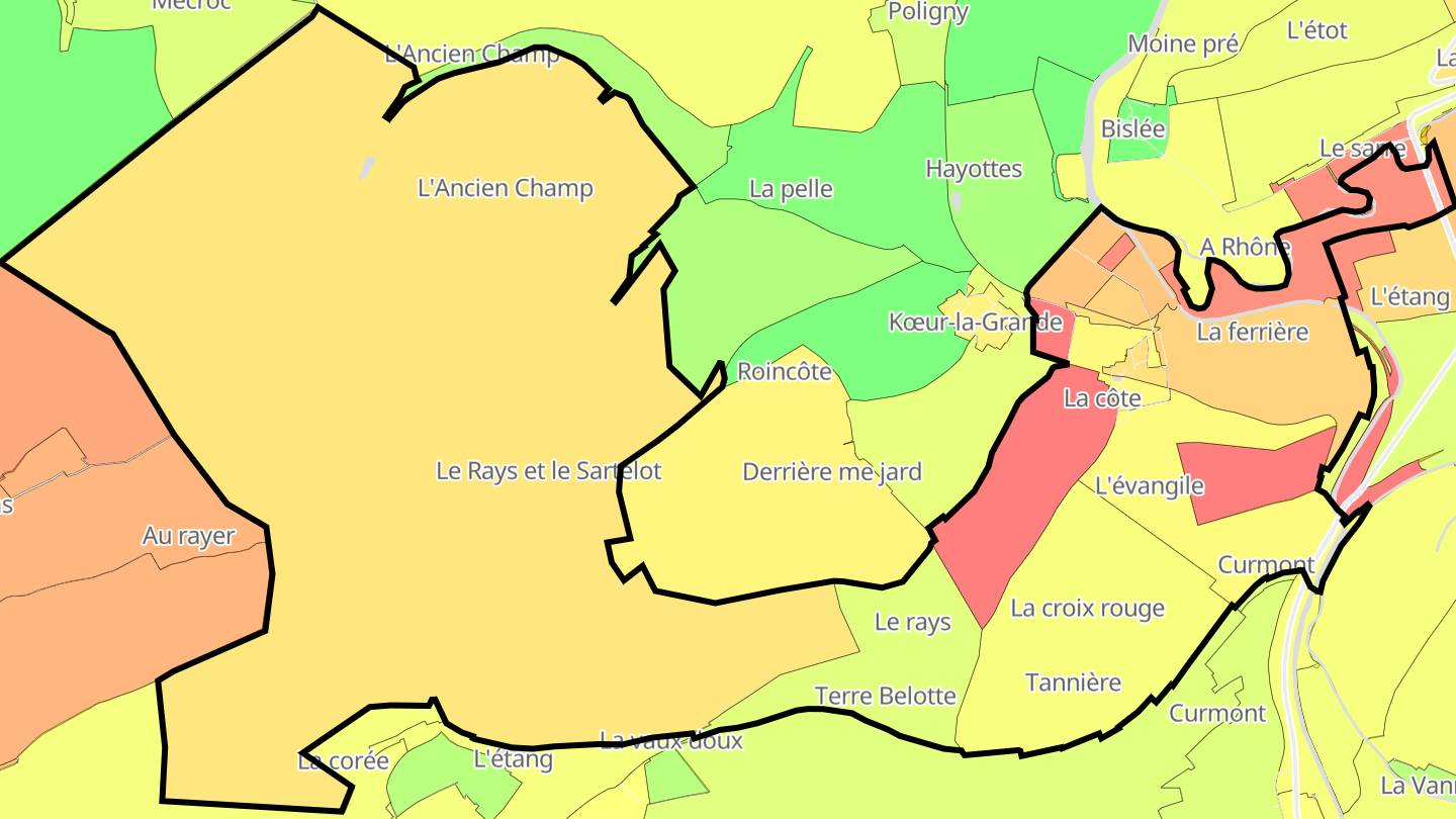 Carte des prix de l'immobilier Kœur-la-Petite