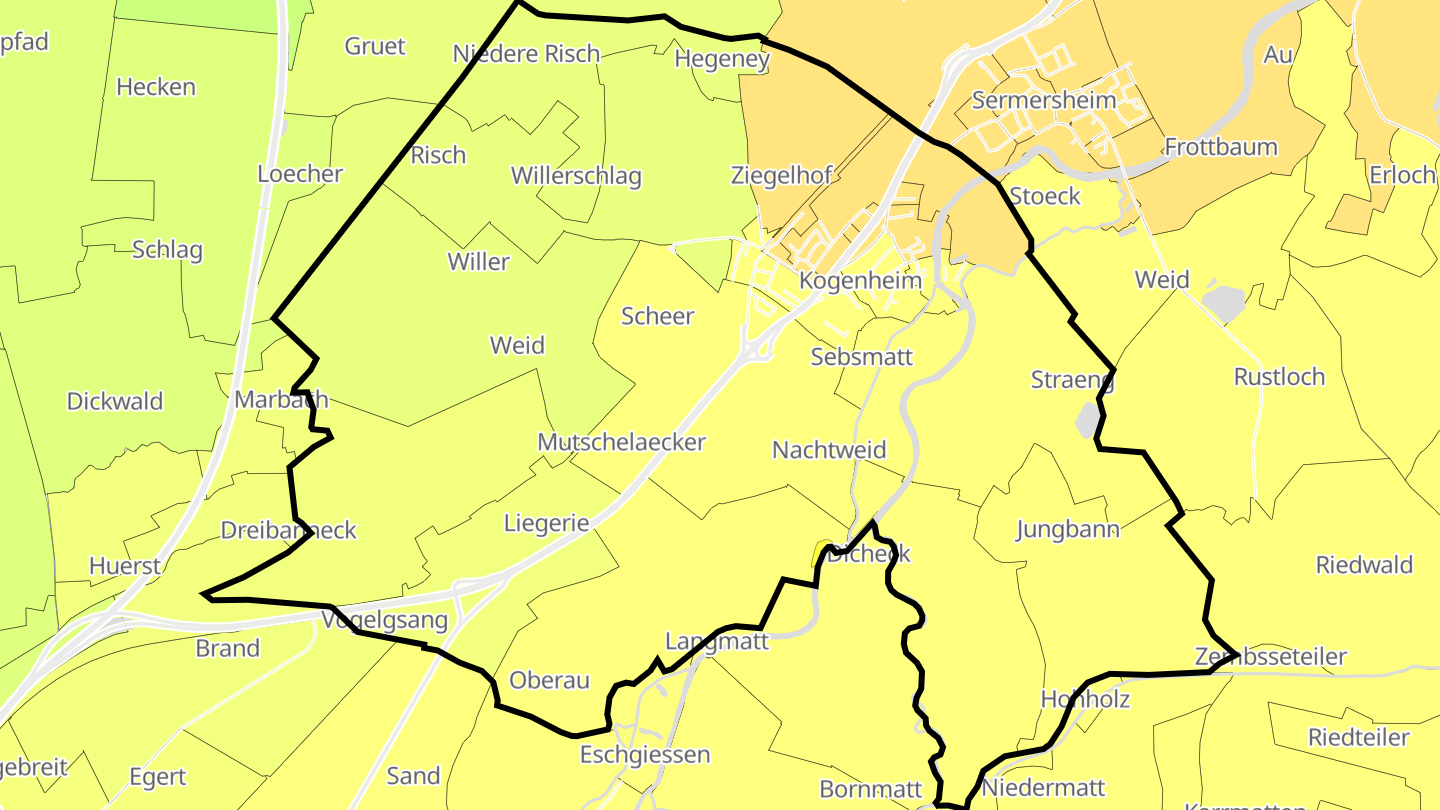 Carte des prix de l'immobilier Kogenheim
