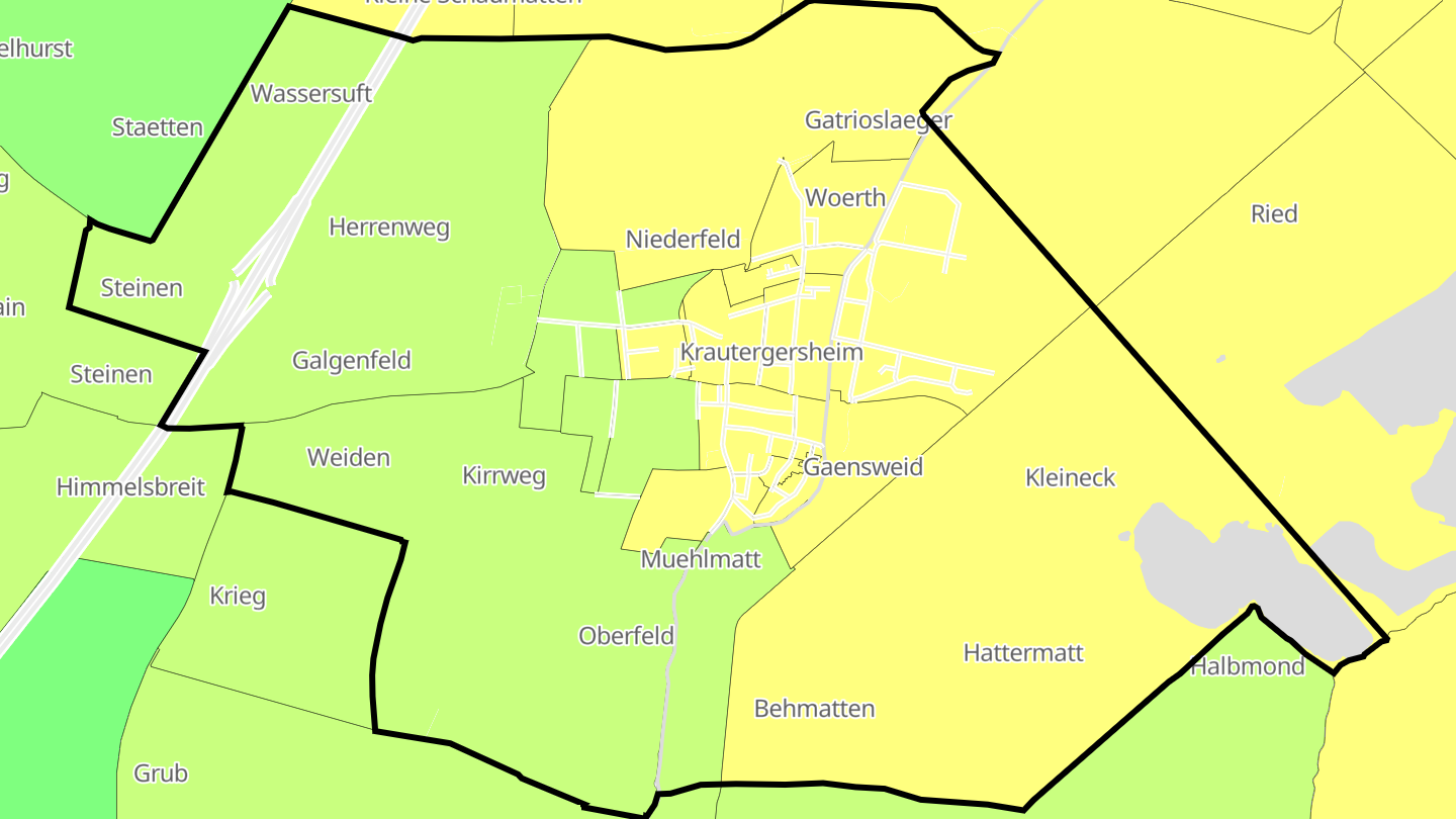 Carte des prix de l'immobilier Krautergersheim