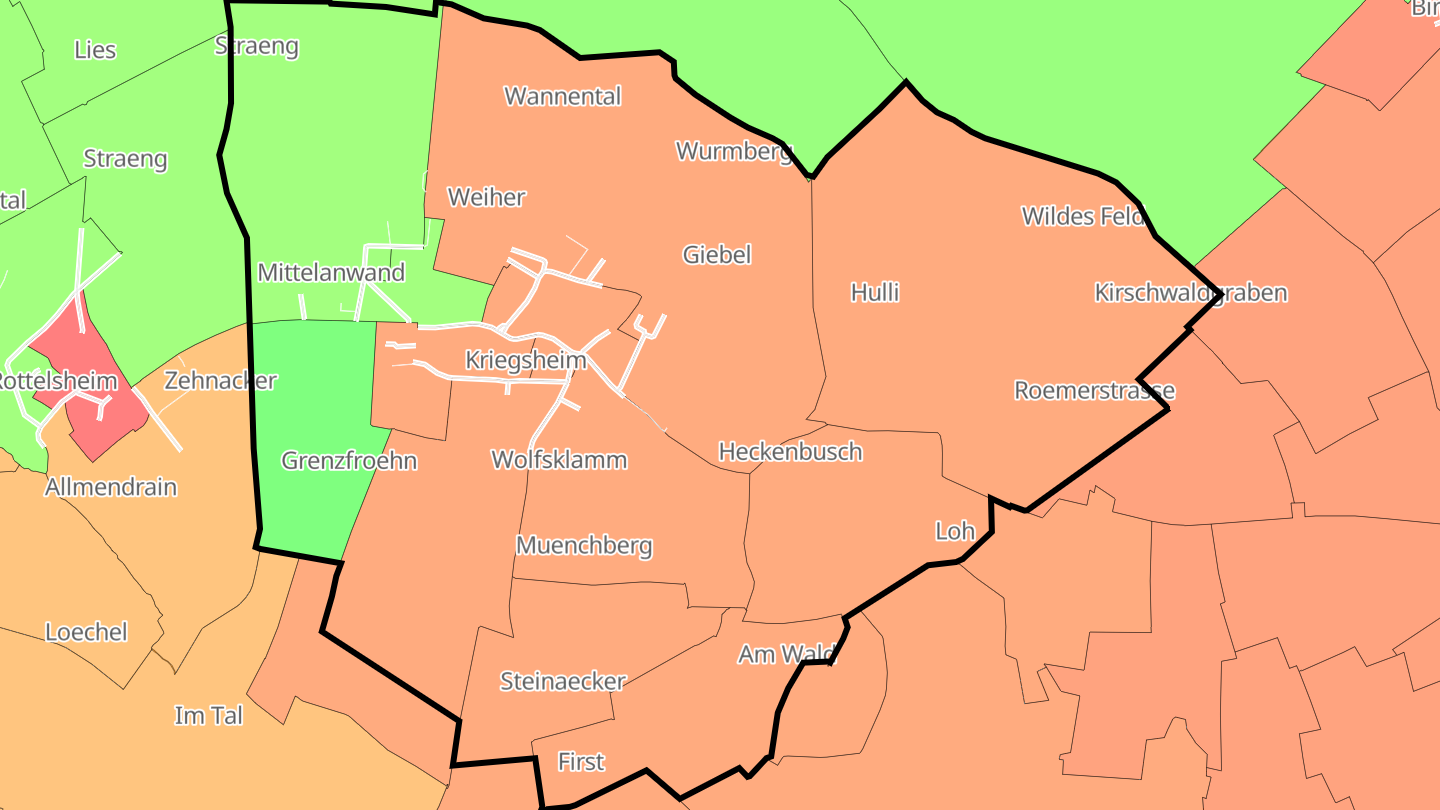 Carte des prix de l'immobilier Kriegsheim