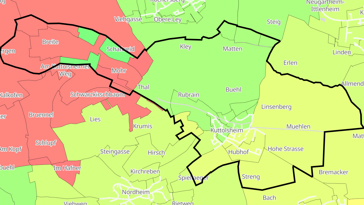 Carte des prix de l'immobilier Kuttolsheim