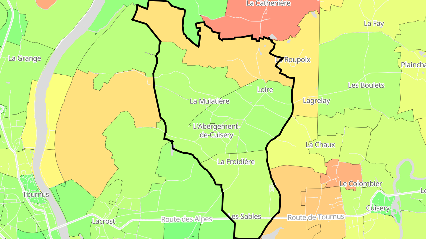 Carte des prix de l'immobilier L'Abergement-de-Cuisery