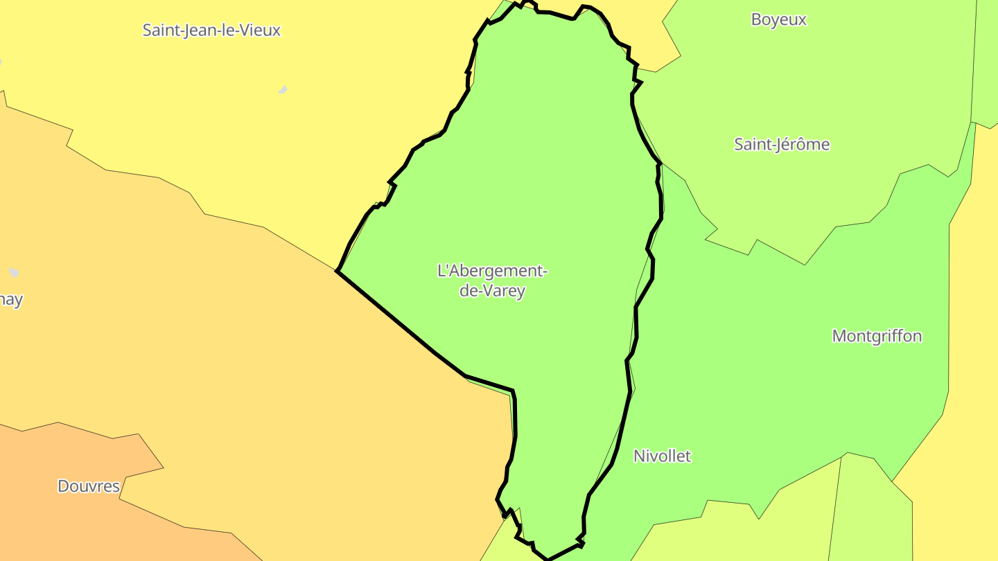 Carte des prix de l'immobilier L'Abergement-de-Varey