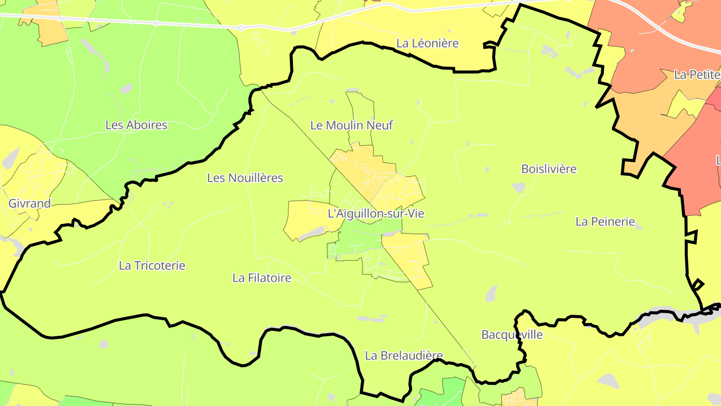 Carte des prix de l'immobilier L'Aiguillon-sur-Vie