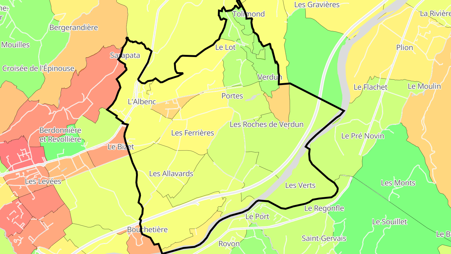 Carte des prix de l'immobilier L'Albenc