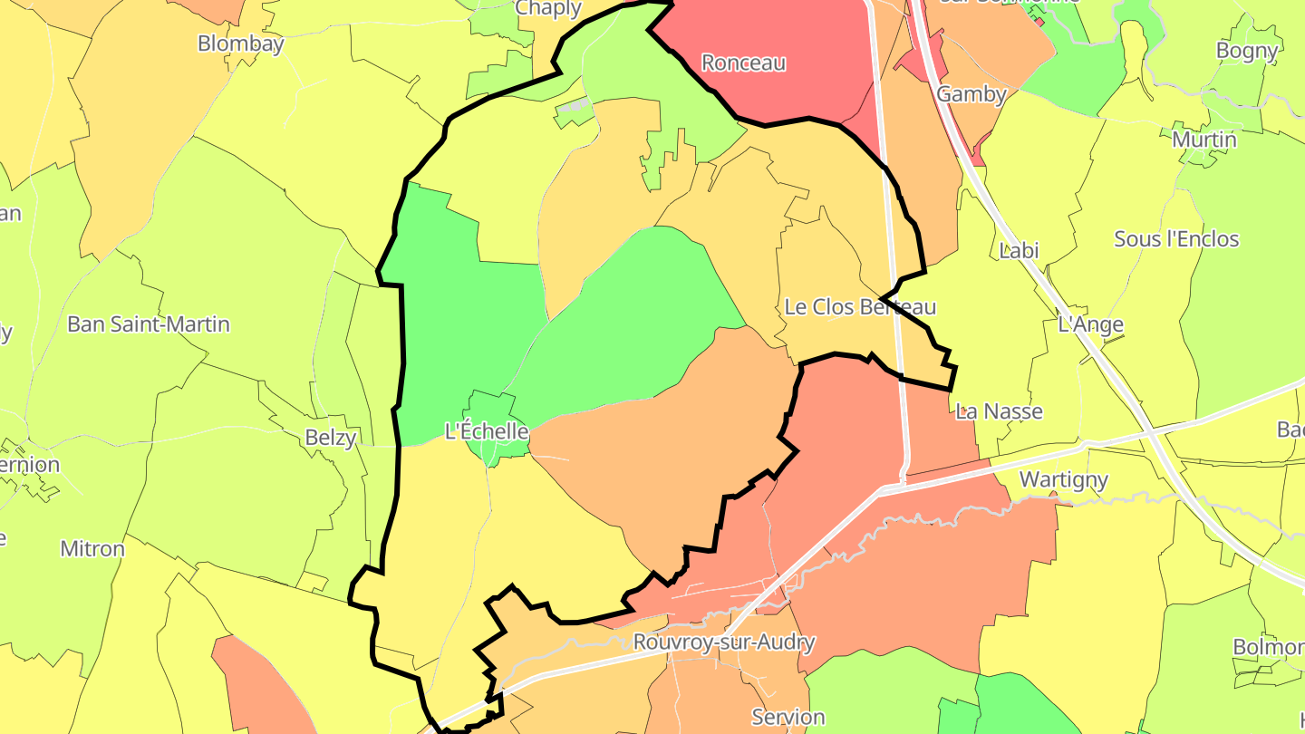 Carte des prix de l'immobilier L'Échelle