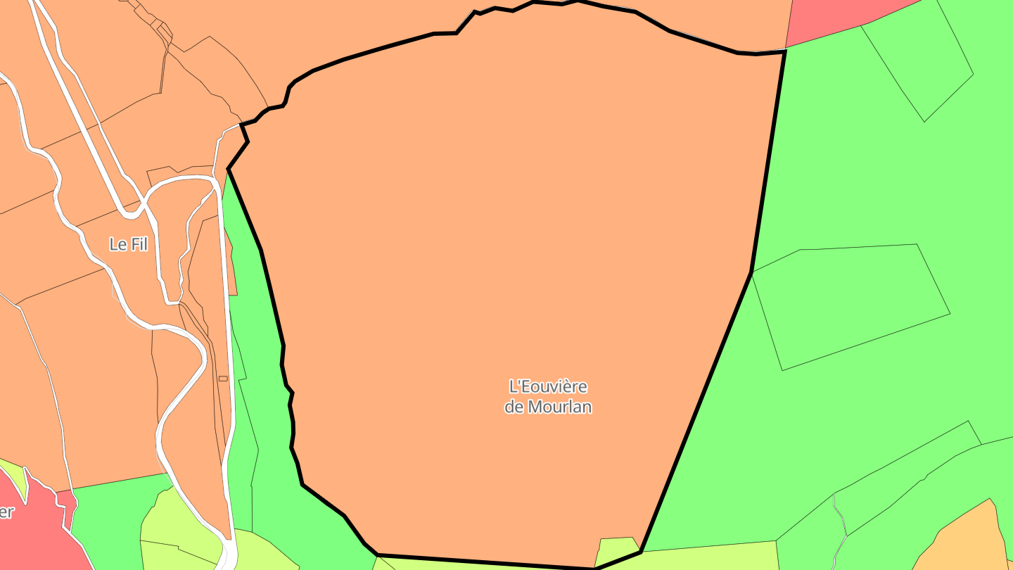Carte des prix de l'immobilier L'Eouvière de Mourlan