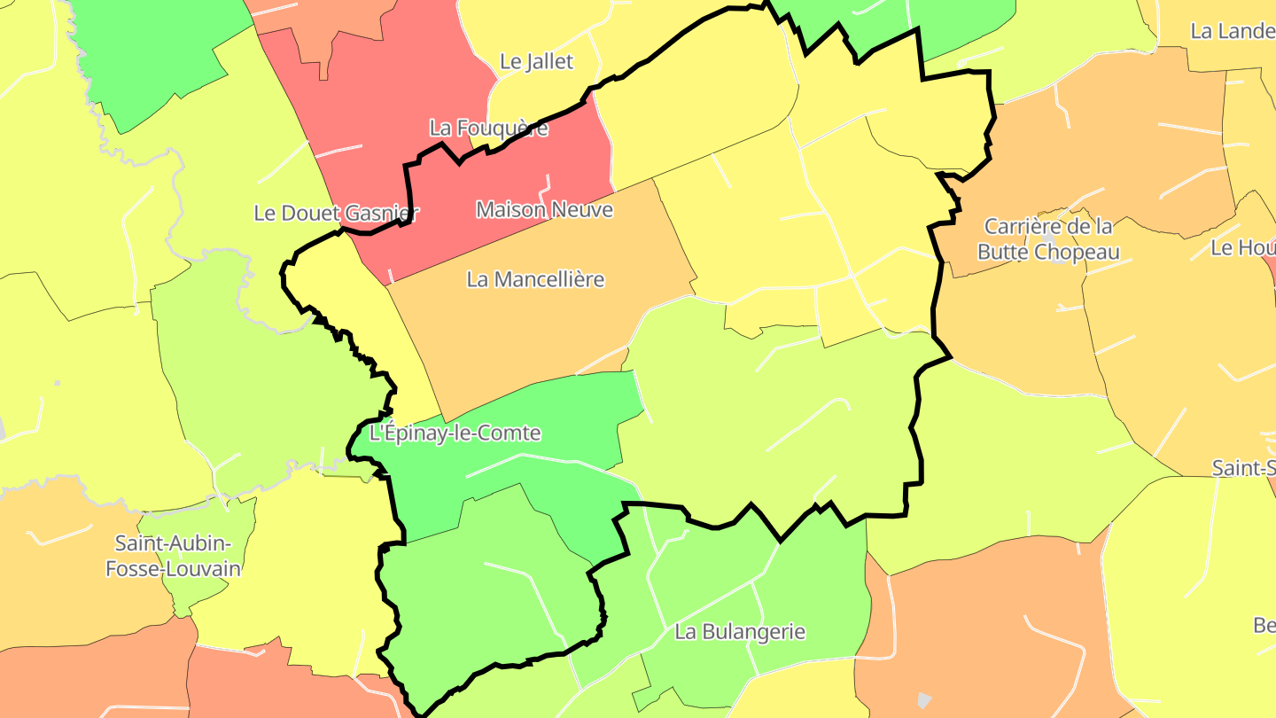 Carte des prix de l'immobilier L'Épinay-le-Comte