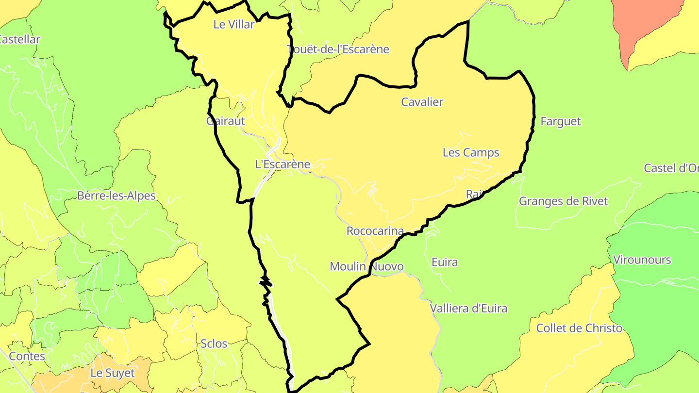 Carte des prix de l'immobilier L'Escarène
