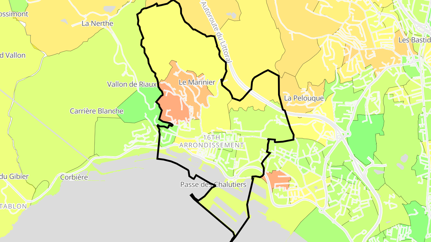 Carte des prix de l'immobilier L'Estaque