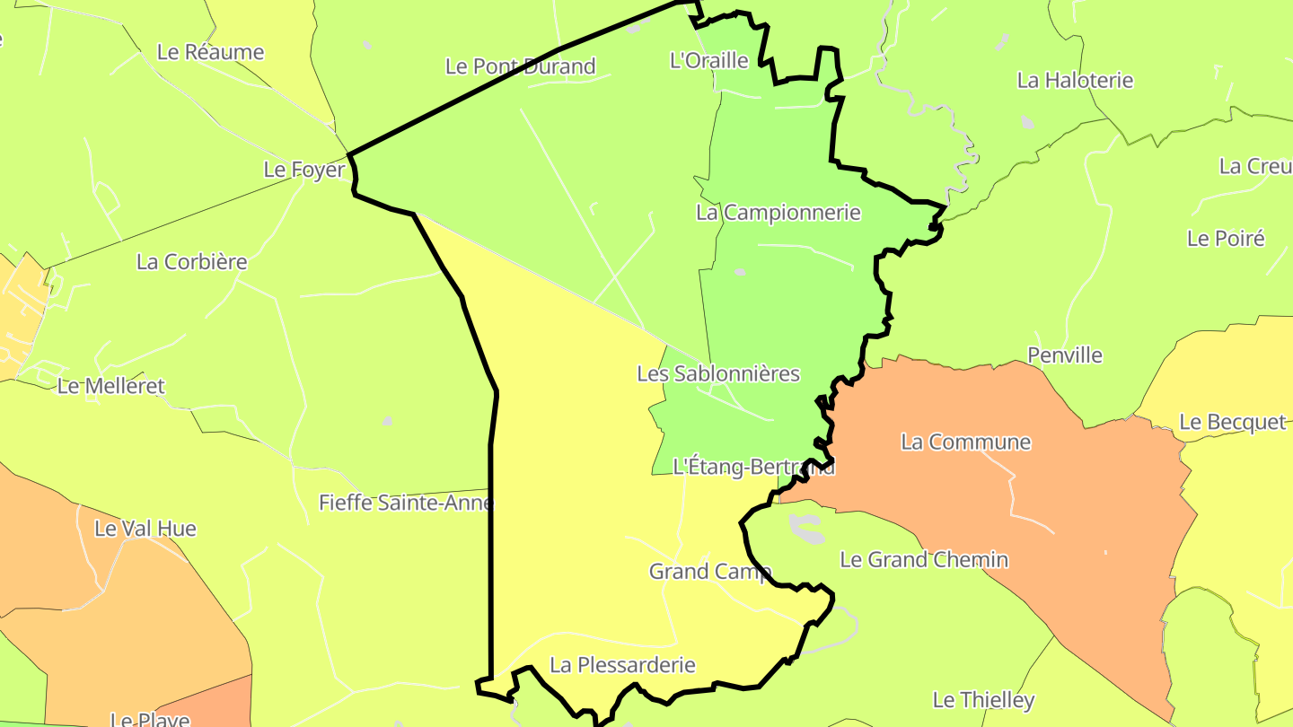 Carte des prix de l'immobilier L'Étang-Bertrand