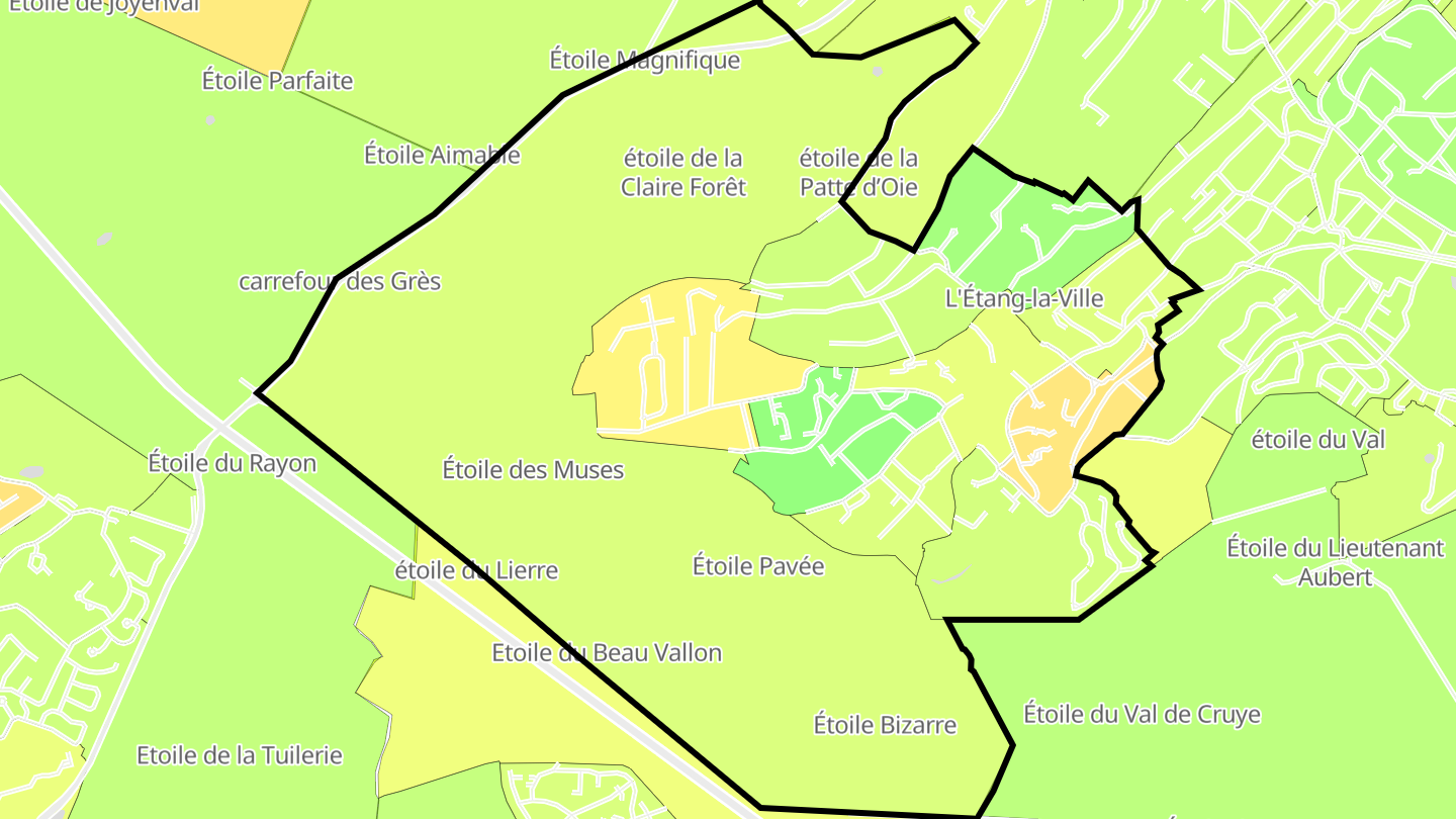 Carte des prix de l'immobilier L'Étang-la-Ville