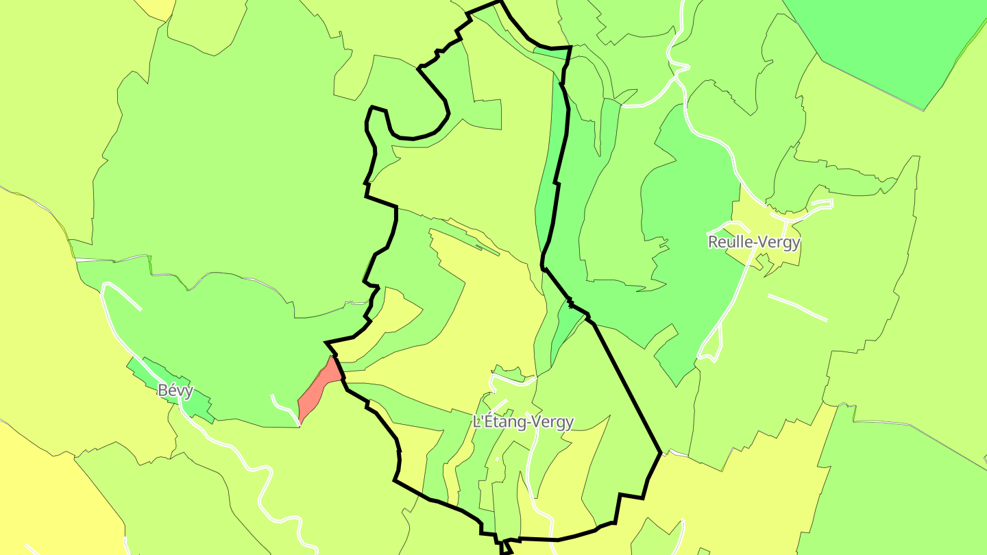 Carte des prix de l'immobilier L'Étang-Vergy