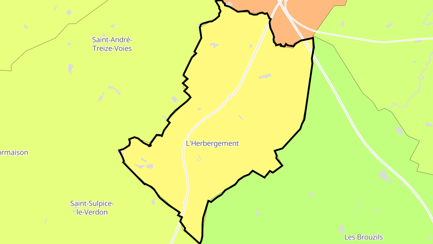 Carte des prix de l'immobilier L'Herbergement