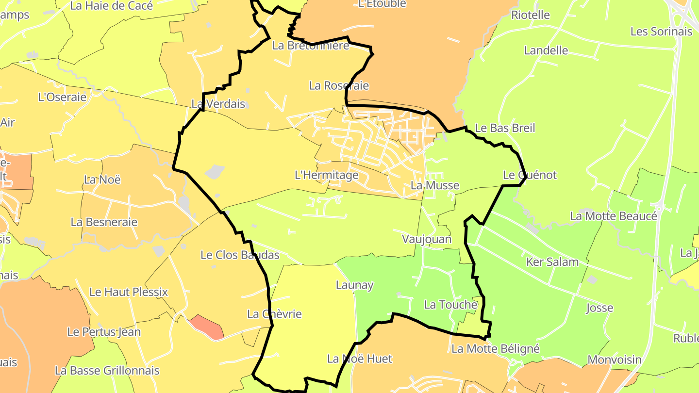 Carte des prix de l'immobilier L'Hermitage