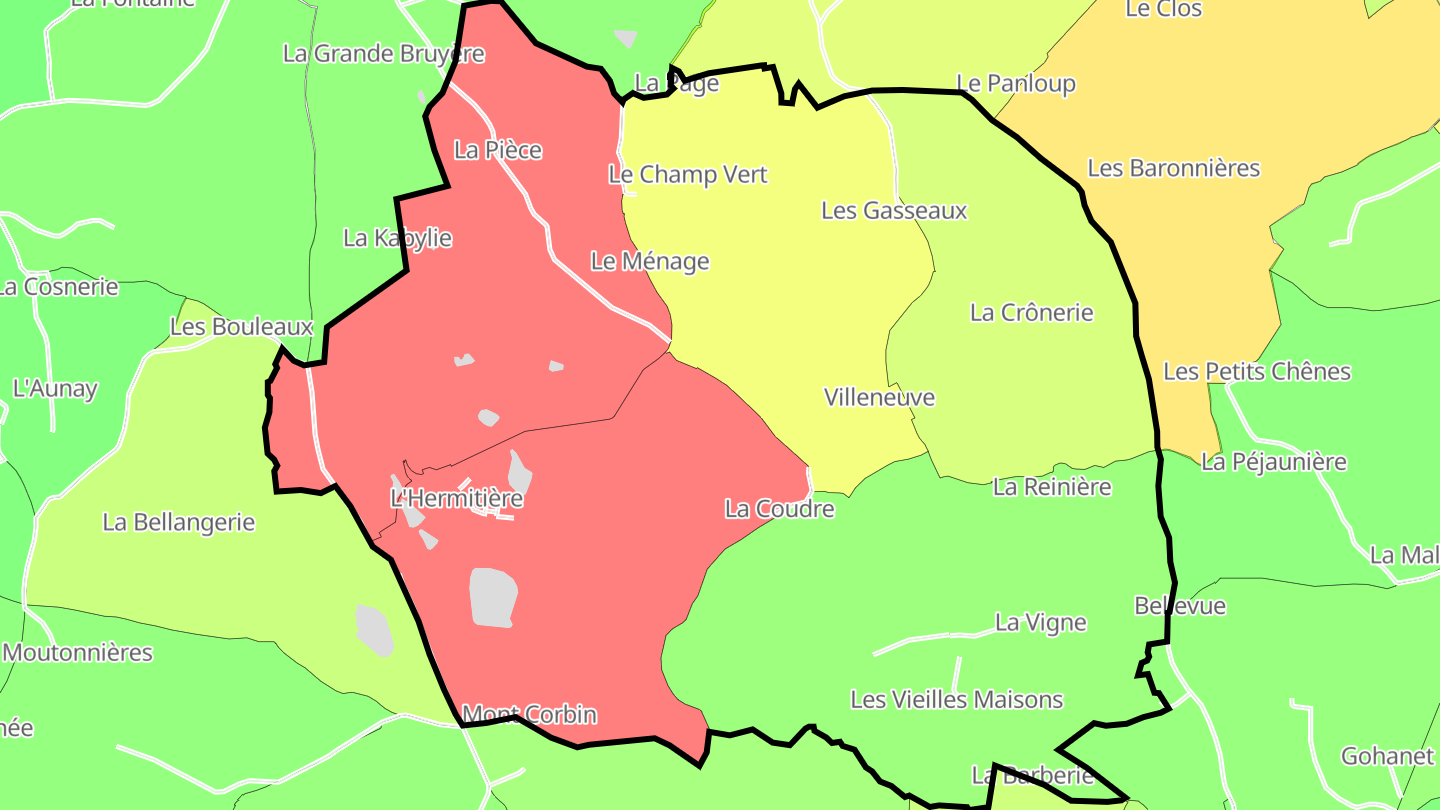 Carte des prix de l'immobilier L'Hermitière