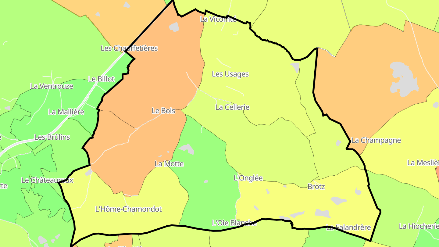 Carte des prix de l'immobilier L'Hôme-Chamondot