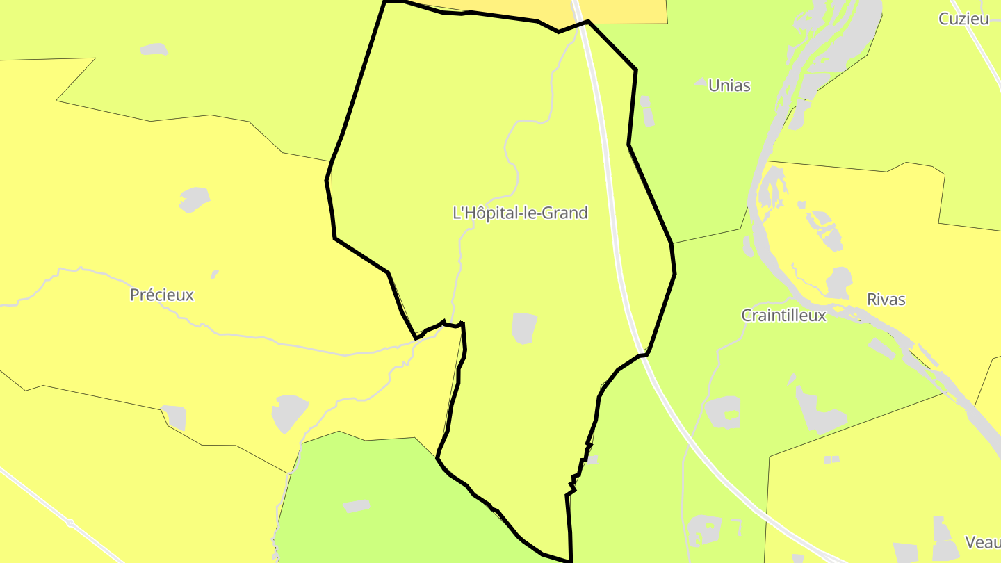 Carte des prix de l'immobilier L'Hôpital-le-Grand