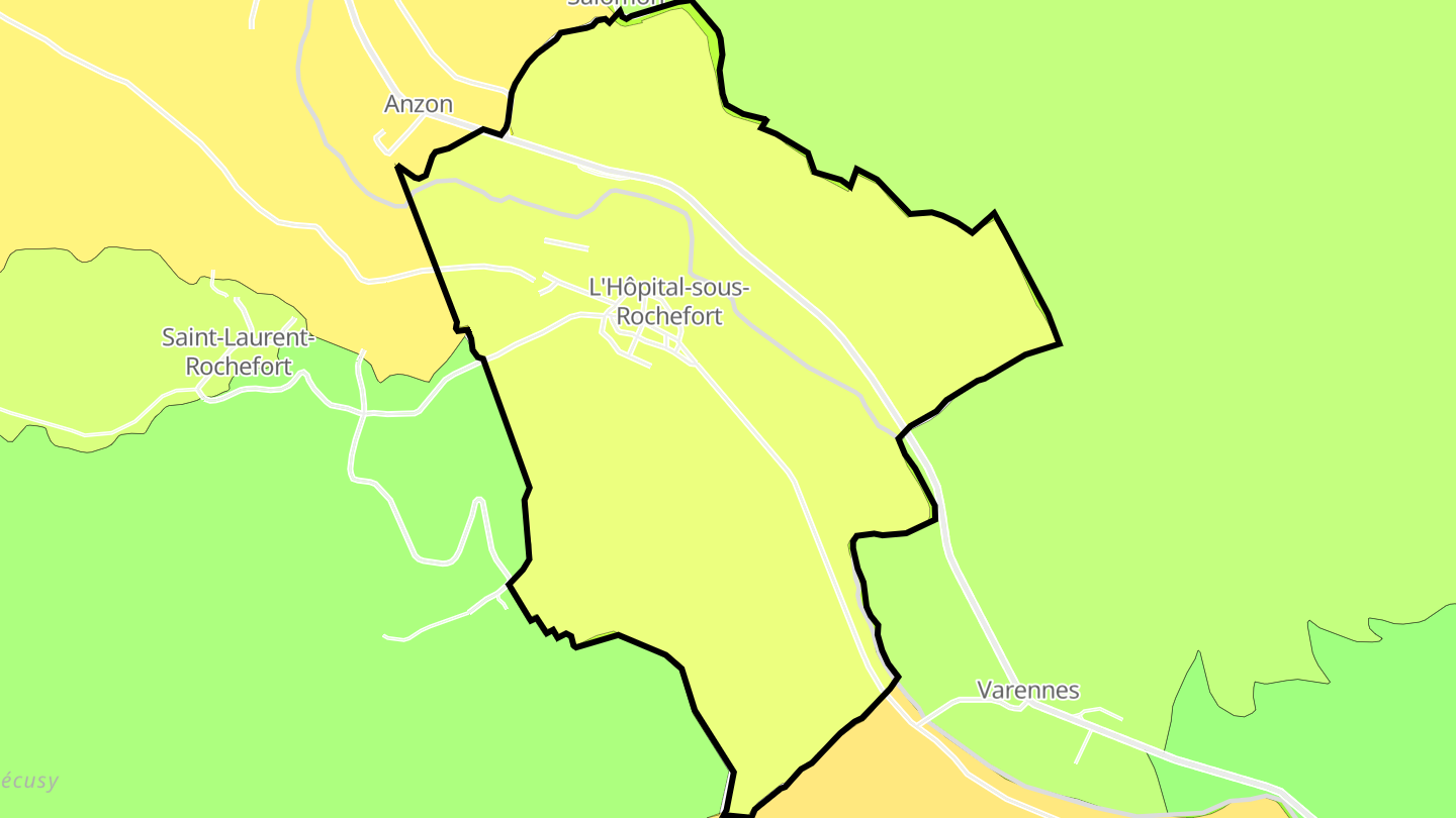 Carte des prix de l'immobilier L'Hôpital-sous-Rochefort