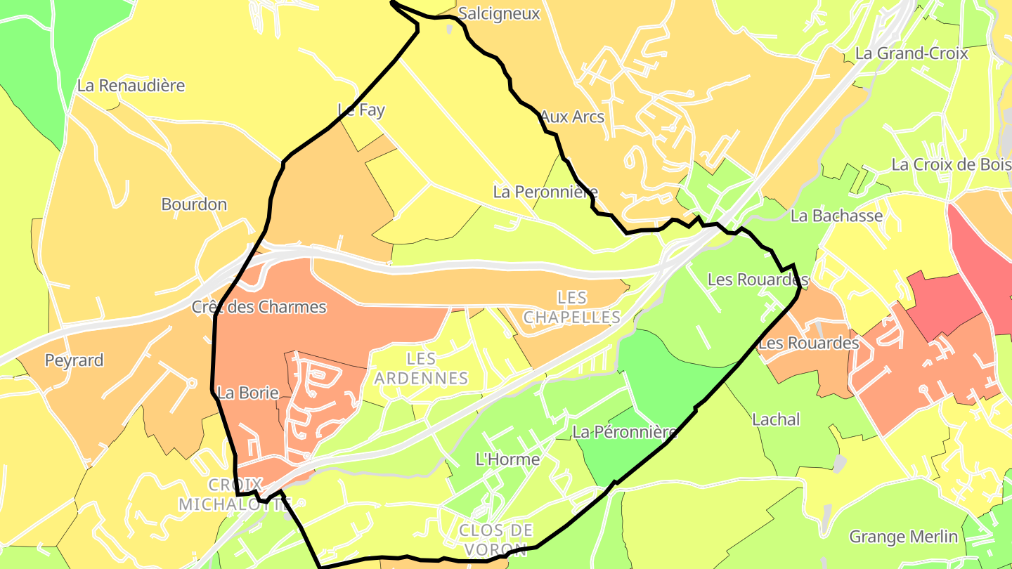 Carte des prix de l'immobilier L'Horme