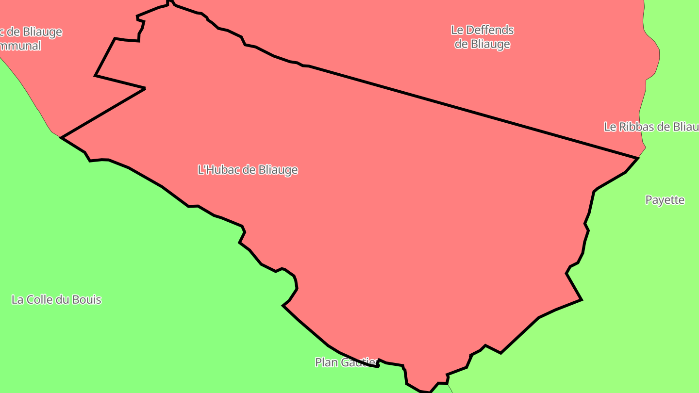 Carte des prix de l'immobilier L'Hubac de Bliauge