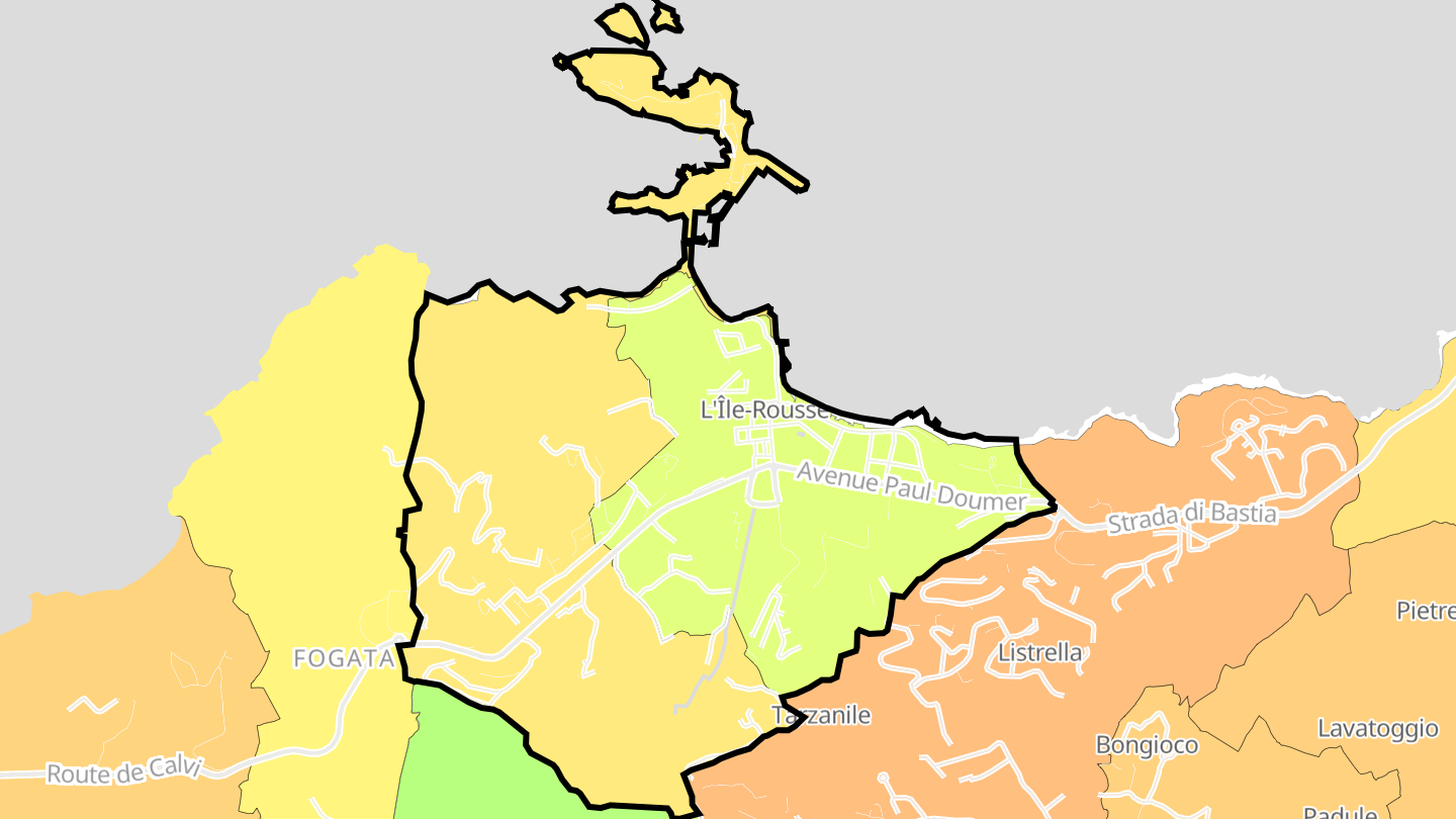 Carte des prix de l'immobilier L'Île-Rousse