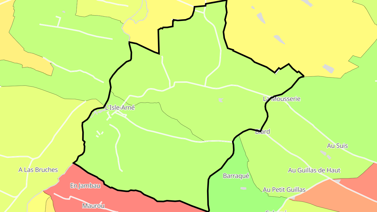 Carte des prix de l'immobilier L'Isle-Arné