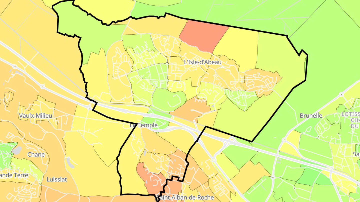 Carte des prix de l'immobilier L'Isle-d'Abeau