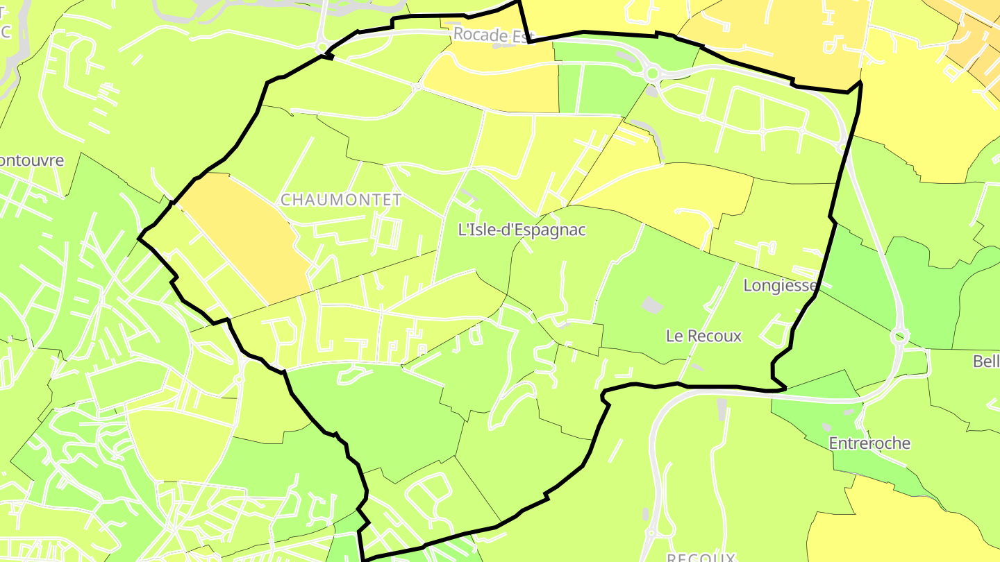 Carte des prix de l'immobilier L'Isle-d'Espagnac