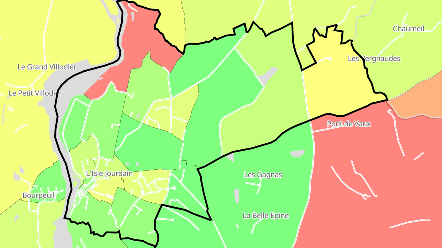 Carte des prix de l'immobilier L'Isle-Jourdain