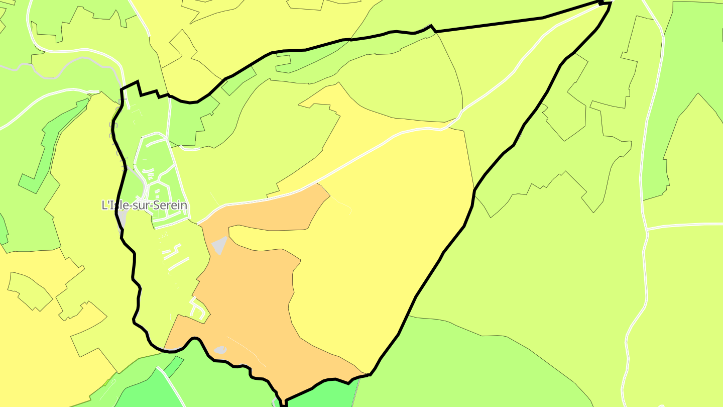 Carte des prix de l'immobilier L'Isle-sur-Serein
