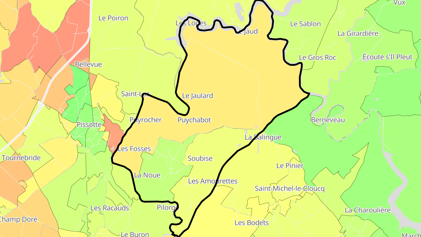 Carte des prix de l'immobilier L'Orbrie