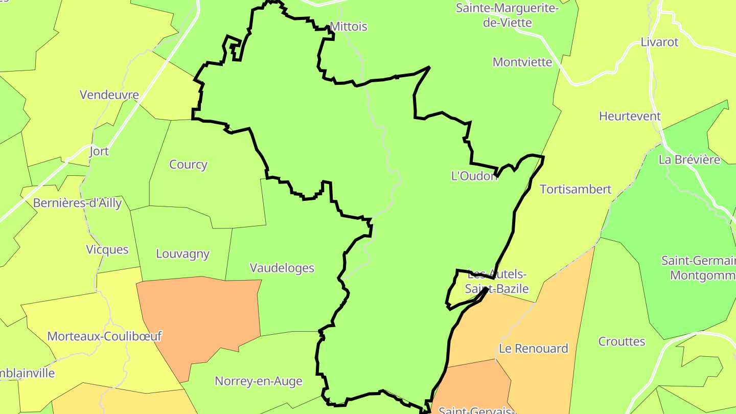 Carte des prix de l'immobilier L'Oudon