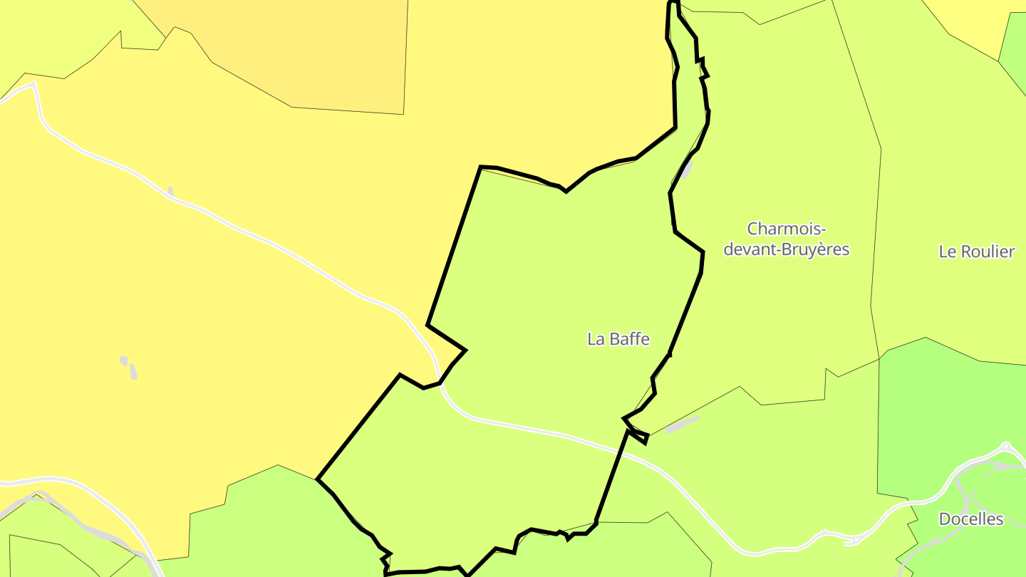 Carte des prix de l'immobilier La Baffe
