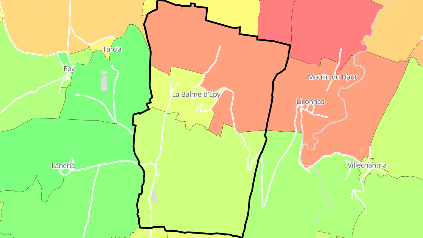 Carte des prix de l'immobilier La Balme-d'Épy