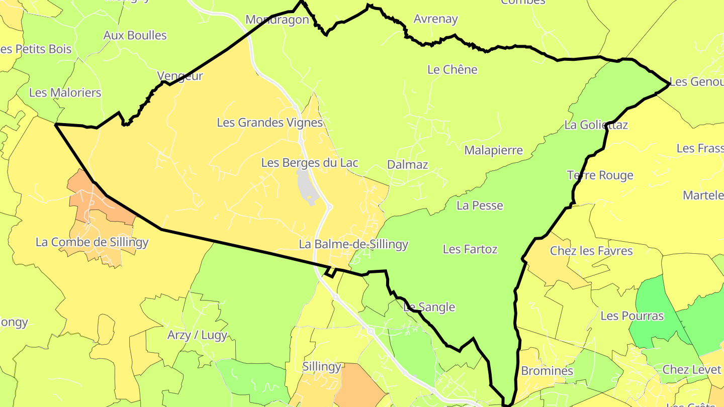 Carte des prix de l'immobilier La Balme-de-Sillingy