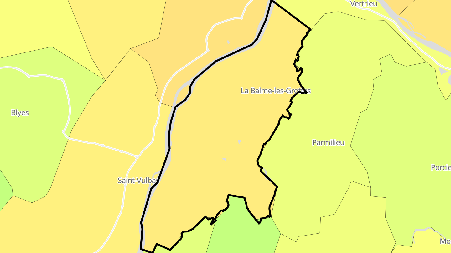 Carte des prix de l'immobilier La Balme-les-Grottes
