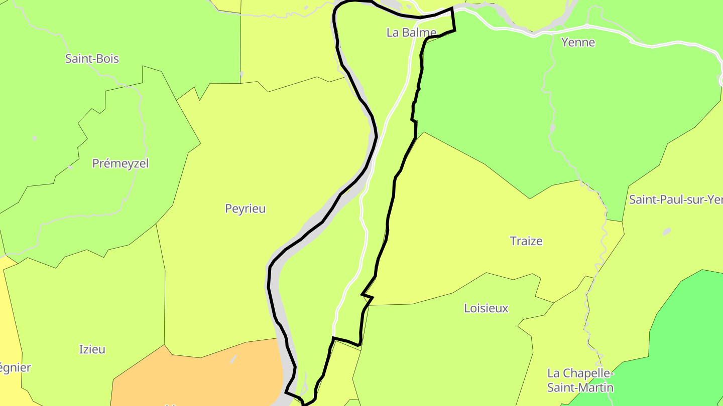 Carte des prix de l'immobilier La Balme