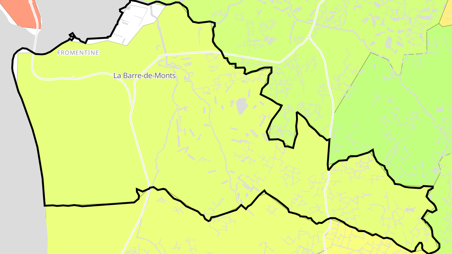 Carte des prix de l'immobilier La Barre-de-Monts