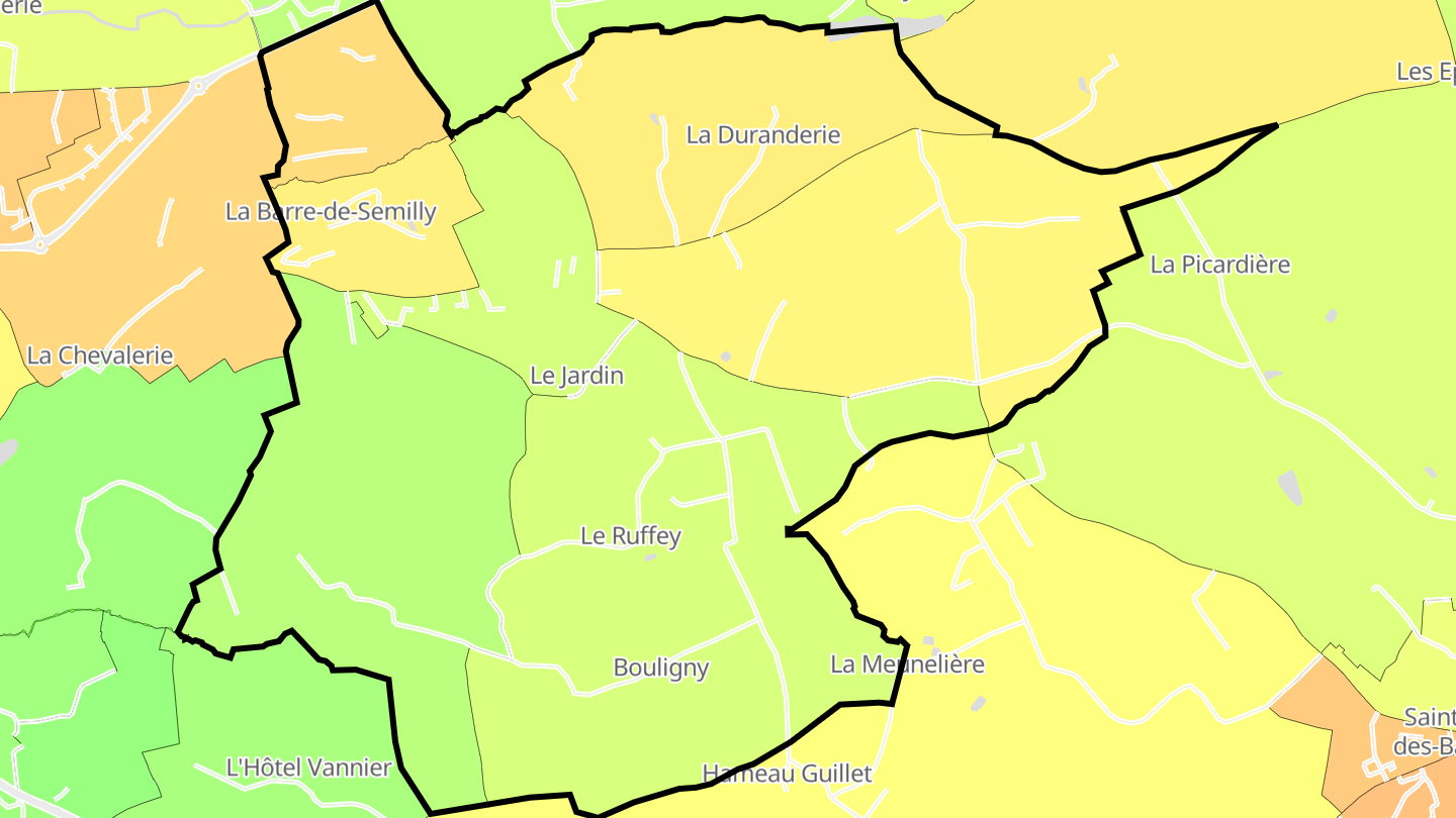 Carte des prix de l'immobilier La Barre-de-Semilly