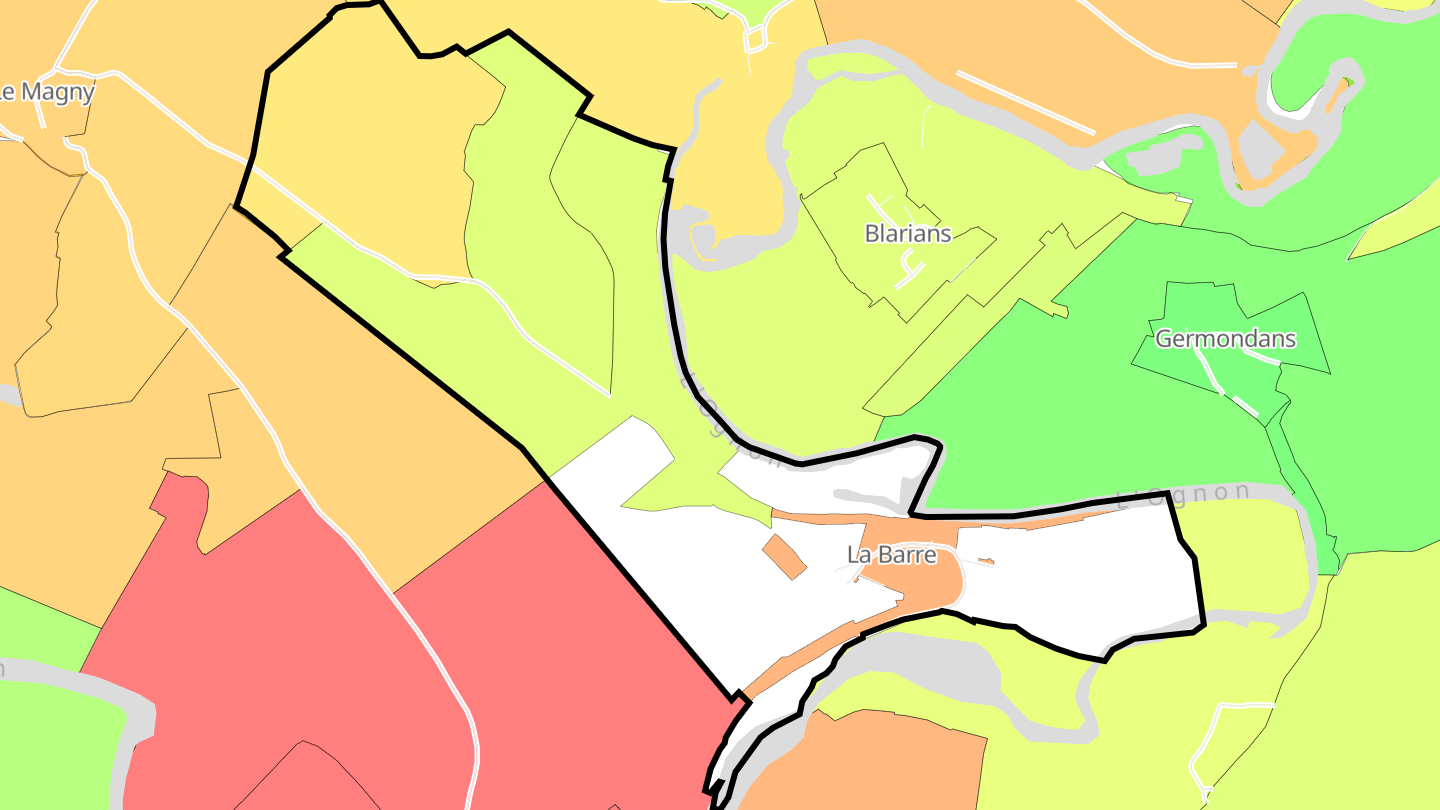 Carte des prix de l'immobilier La Barre