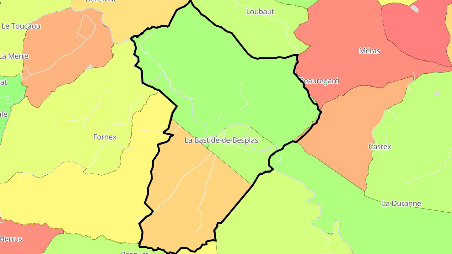 Carte des prix de l'immobilier La Bastide-de-Besplas