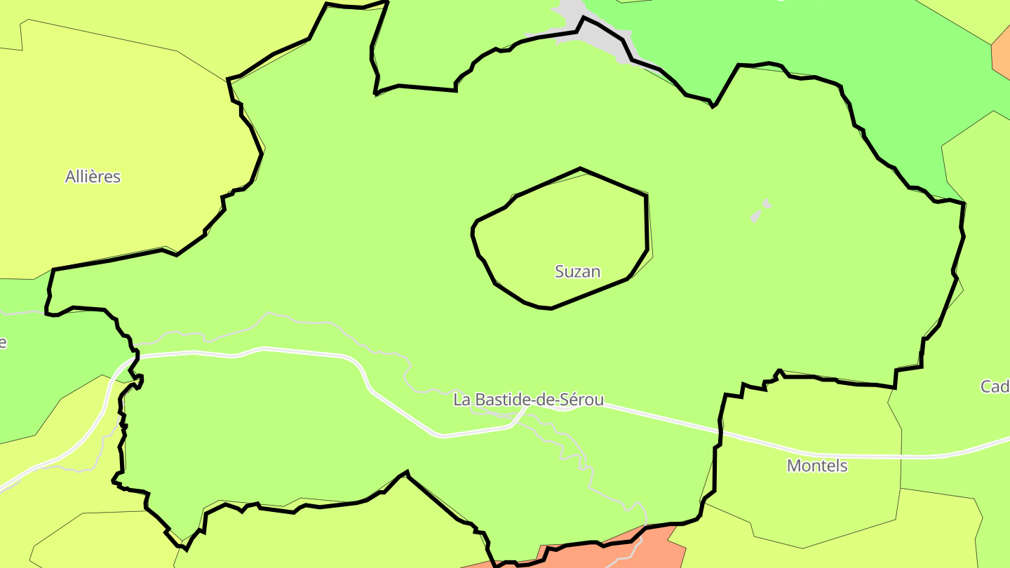 Carte des prix de l'immobilier La Bastide-de-Sérou