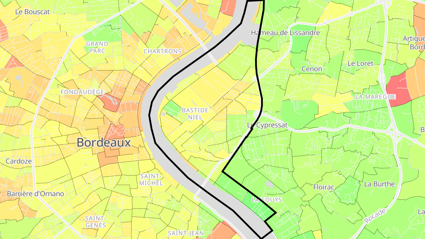 Carte des prix de l'immobilier La Bastide